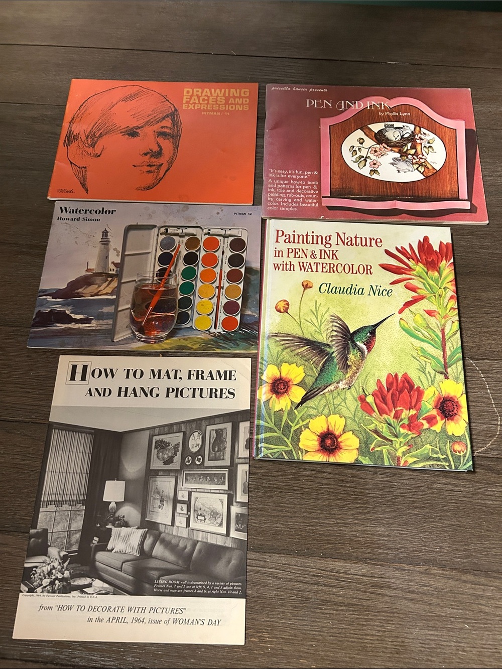 Vintage art instruction books booklets 1 hardcover faces nature